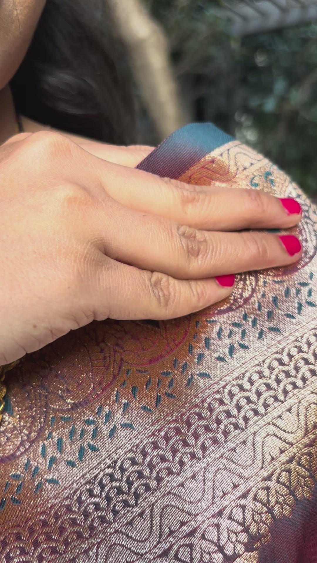 Majestic Maroon Banarasi Silk Saree with Golden Floral Weave